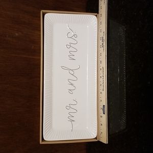 Mud Pie Mr & Mrs serving tray